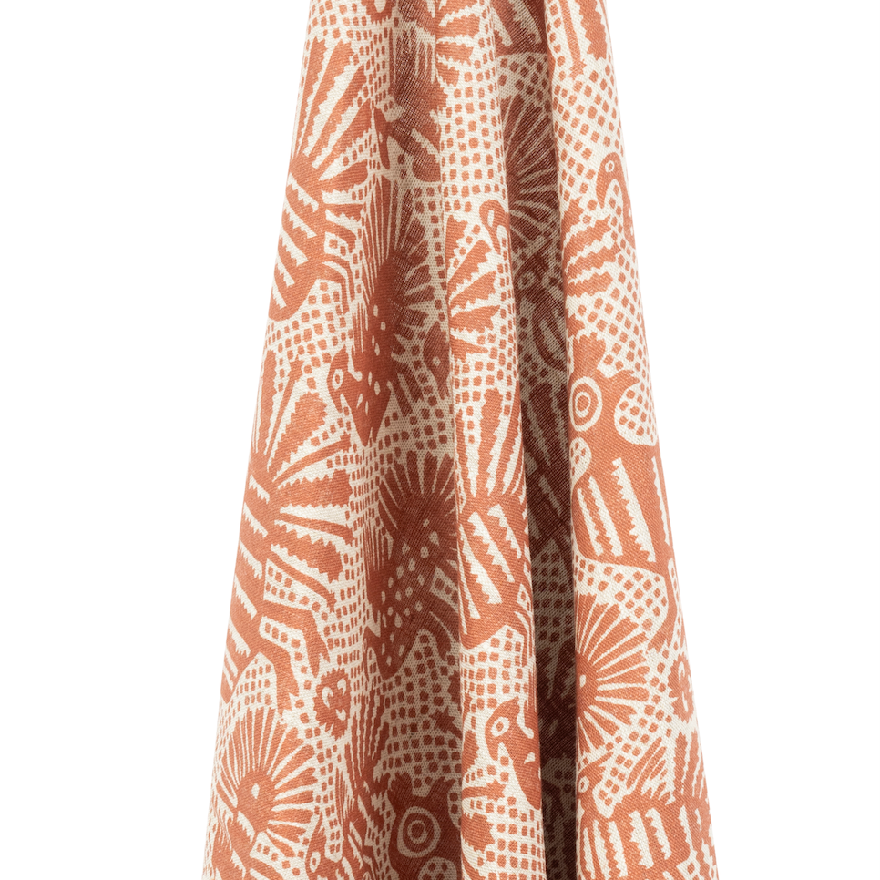 Sirin Dual Use Printed Linen Terracotta/Natural