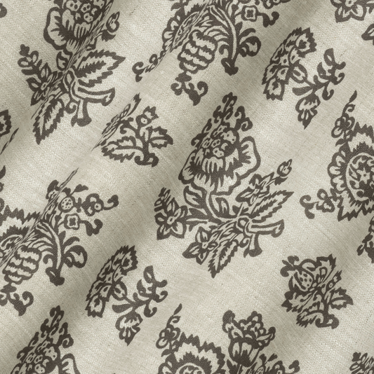 Flora Dual Use Archive Print in Charcoal/Natural