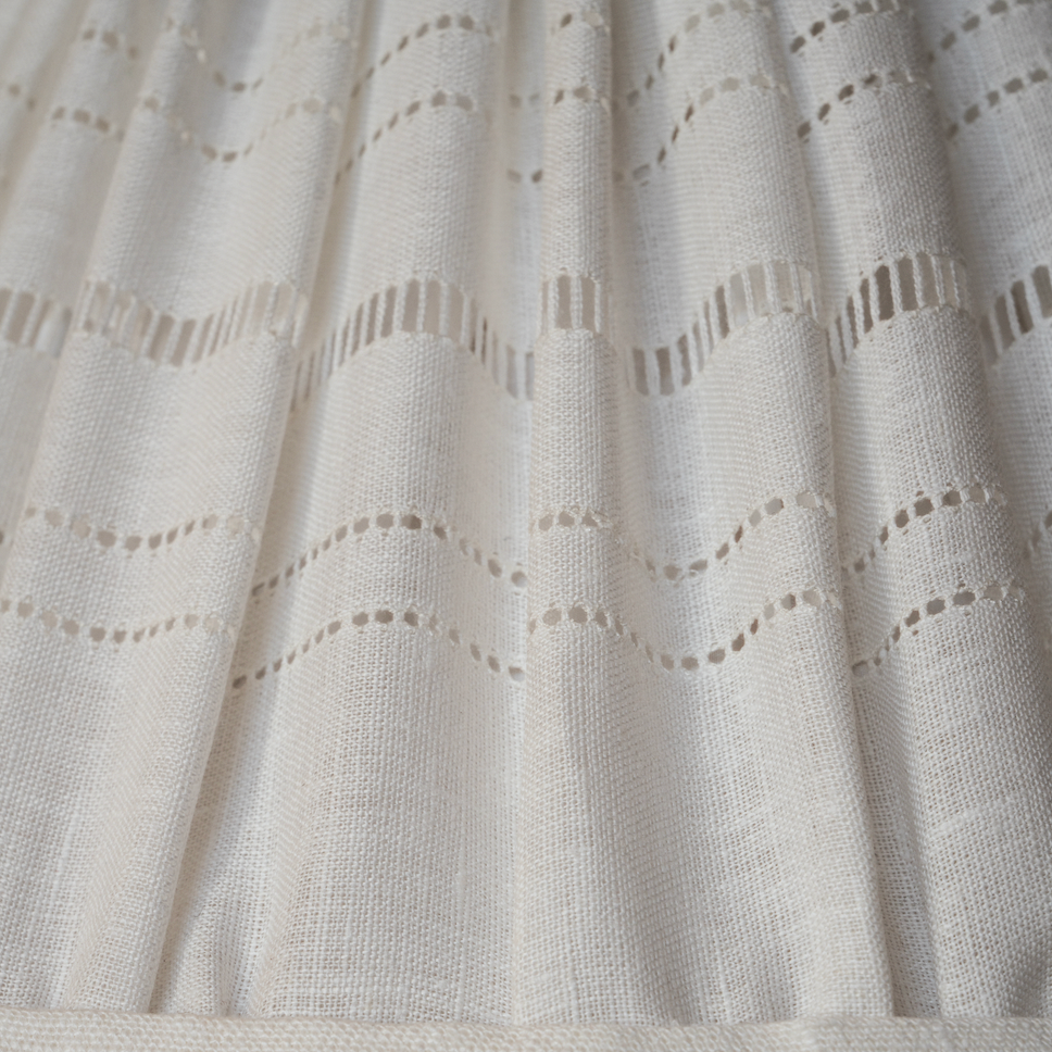 Drawn Thread Lambrequin Ladder & Hemstitch Rows Ivory White