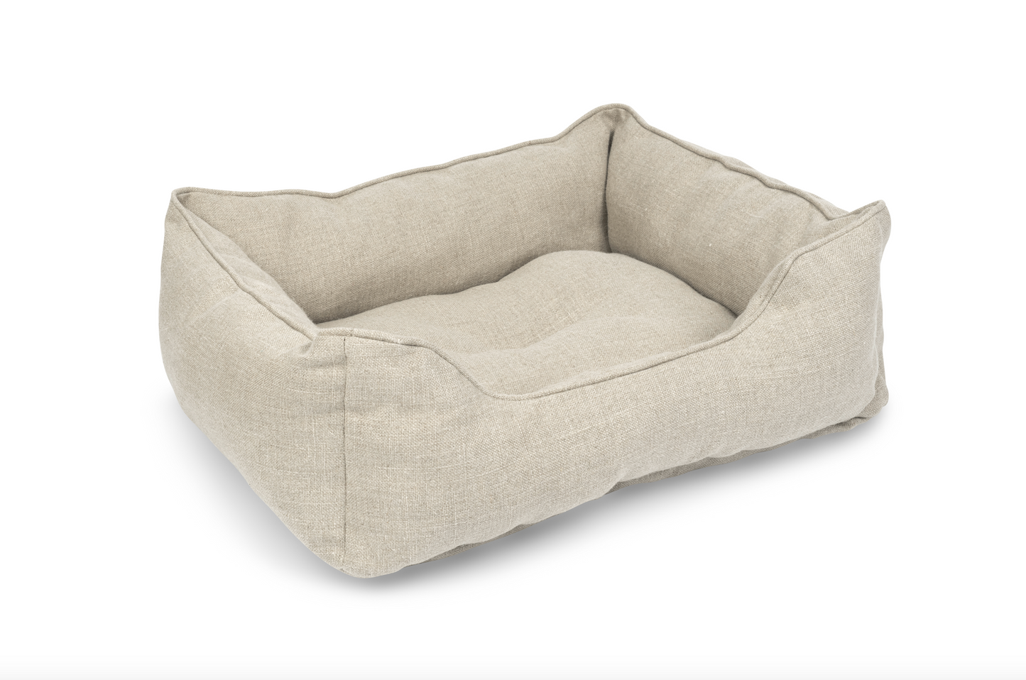 Large Dog Bed in Natural Mid Weight Linen