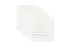 Set of 6 Diamond Stitch Square Cocktail Napkins