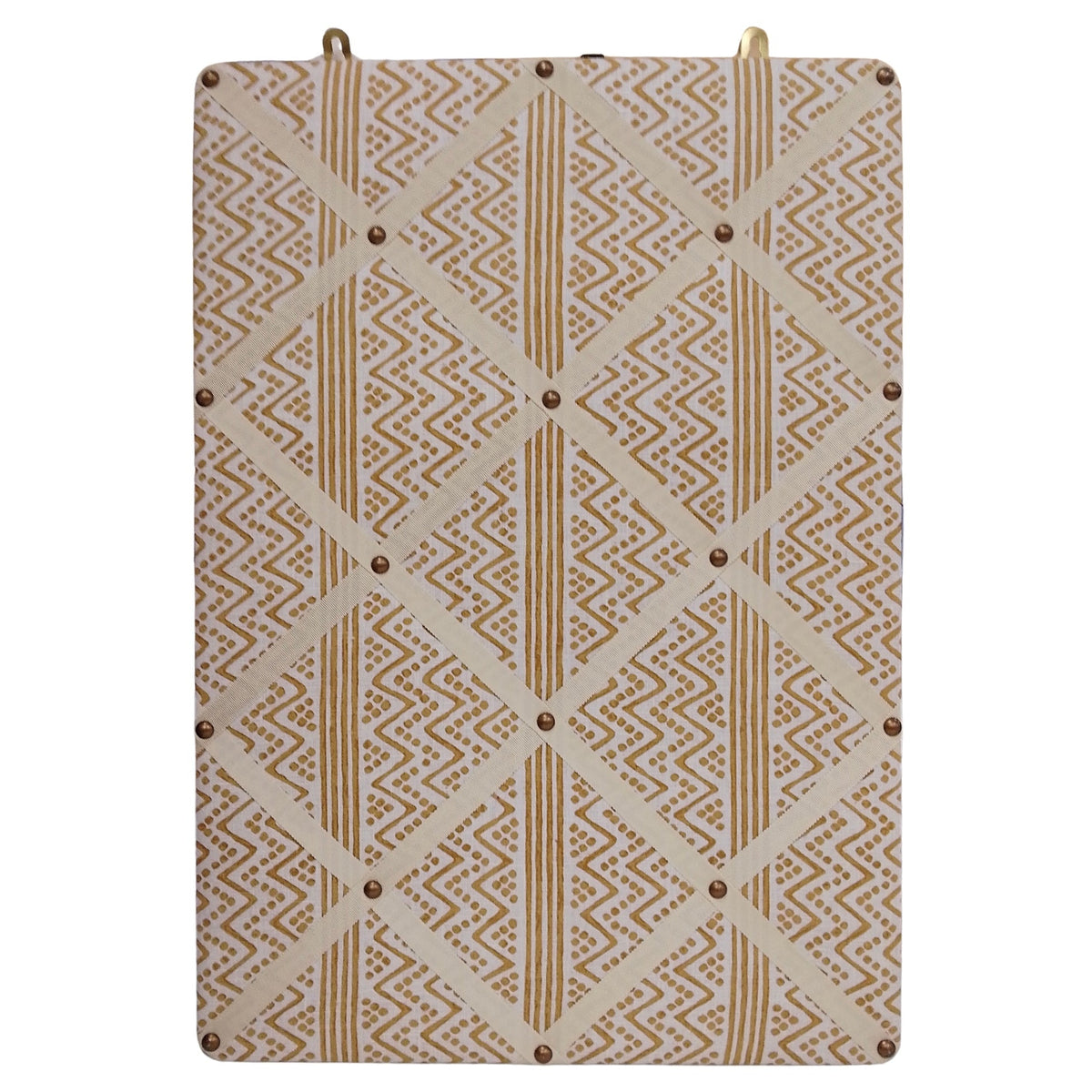 Ribboned Bulletin Board in Volga’s Sheherazade Print with Macadamia Trim