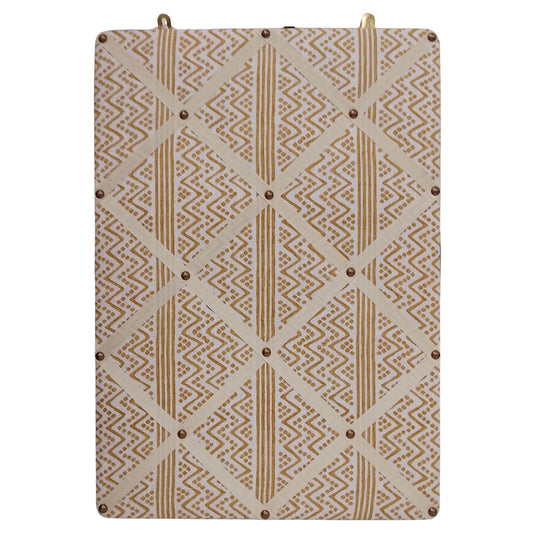 Ribboned Bulletin Board in Volga’s Scherezade Print with Macadamia Trim
