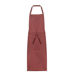 Marsala Apron with Ochre Hemstitch