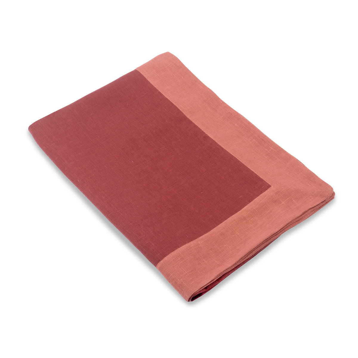 Available Now Linen Throw in Marsala with Sirin Terracotta Border