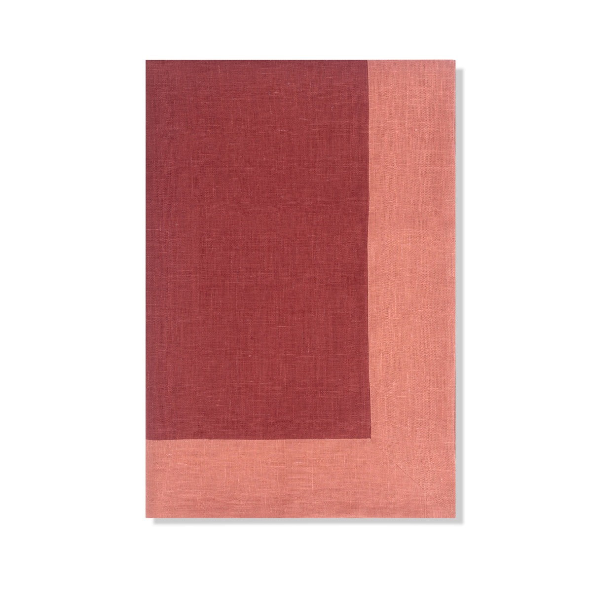 Available Now Linen Throw in Marsala with Sirin Terracotta Border
