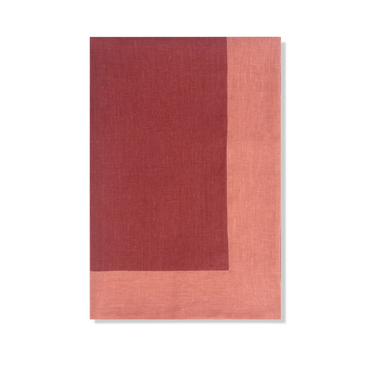 Available Now Linen Throw in Marsala with Sirin Terracotta Border