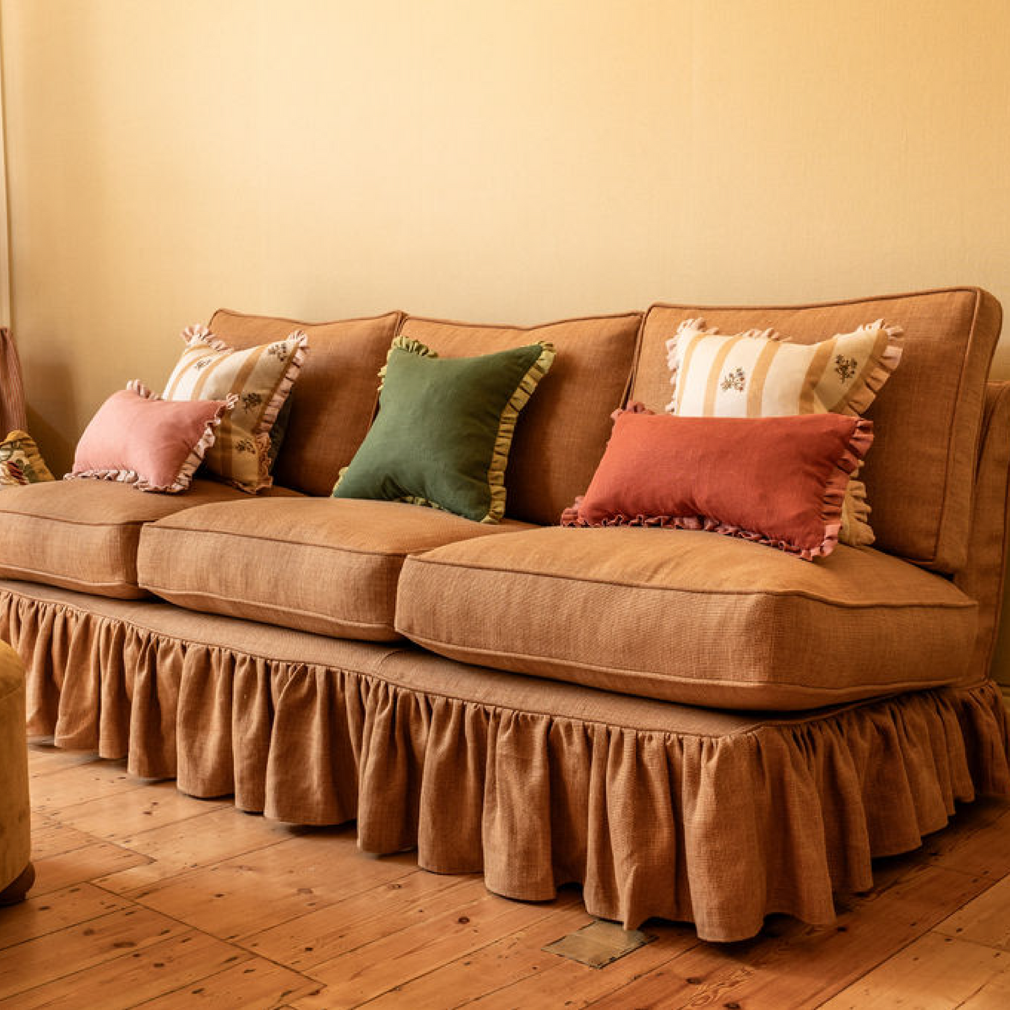 Mid Weight Laundered Linen Antique Gold