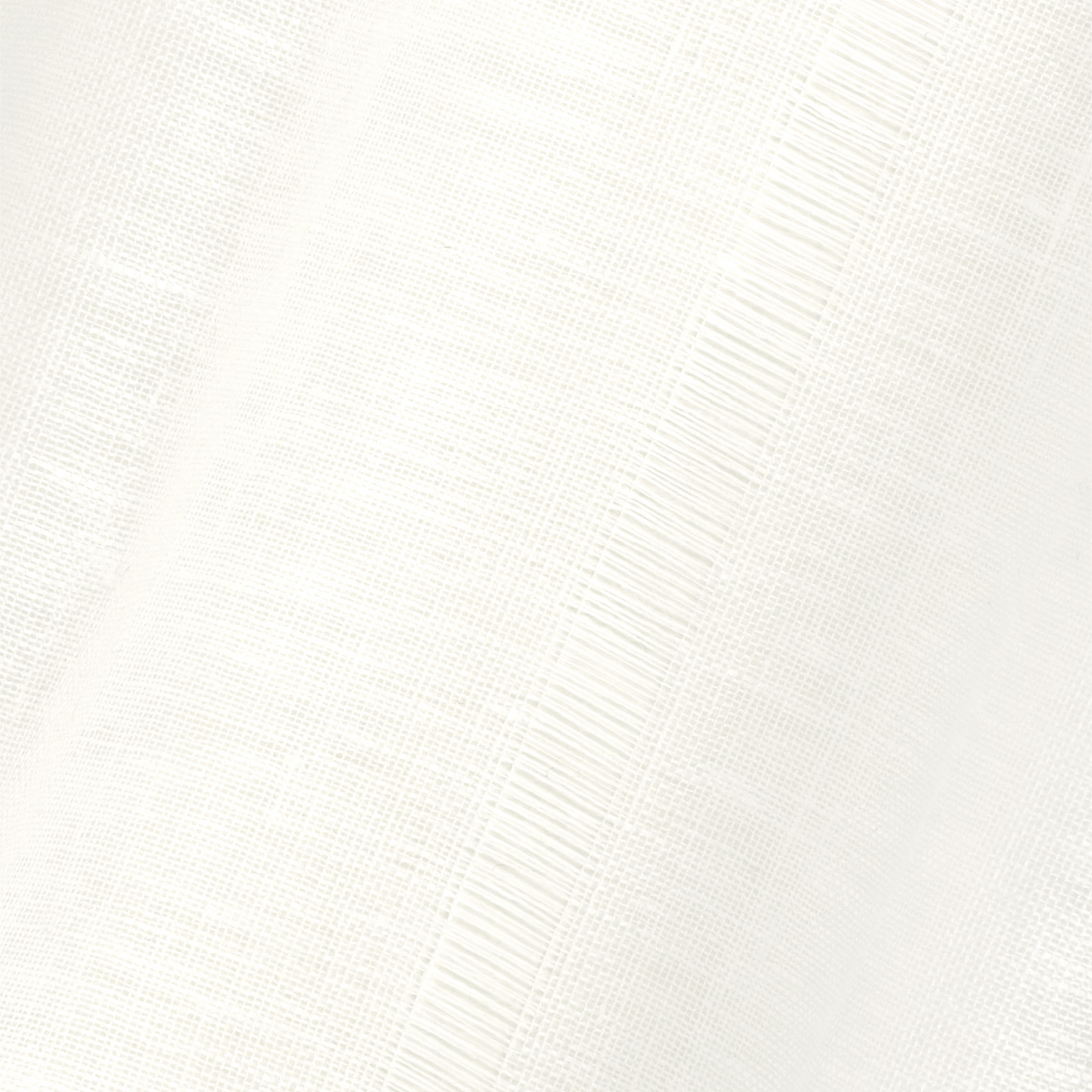 Sheer Linen Drawn Thread in White