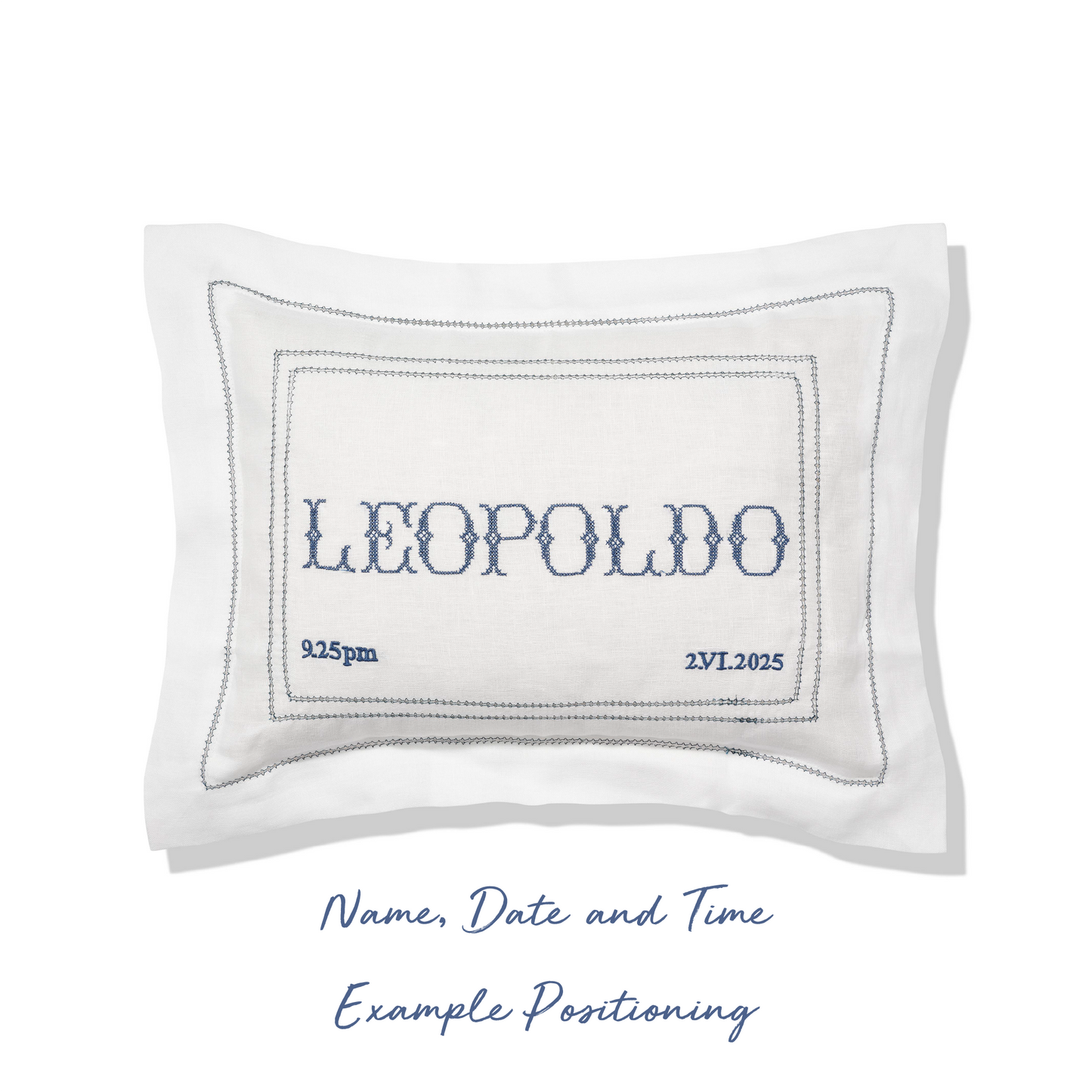 Elizaveta Boudoir Pillow in Botanical Green Hemstitch