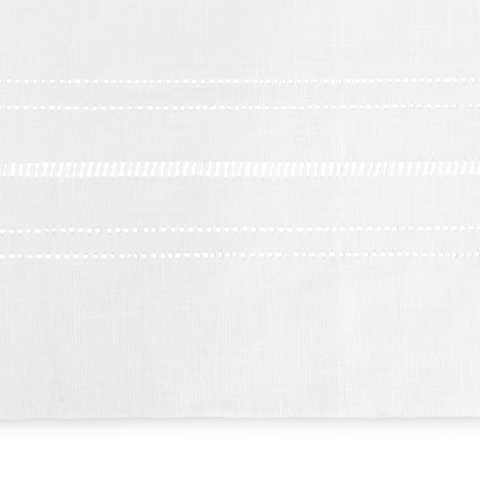 Drawn Thread Lambrequin Ladder & Hemstitch Rows Ivory White