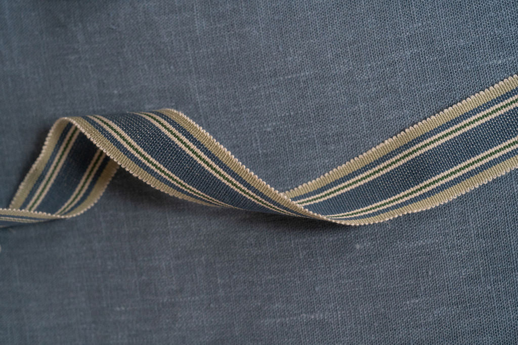 Sample - Folkloric Stripe Braid in Delft Blue