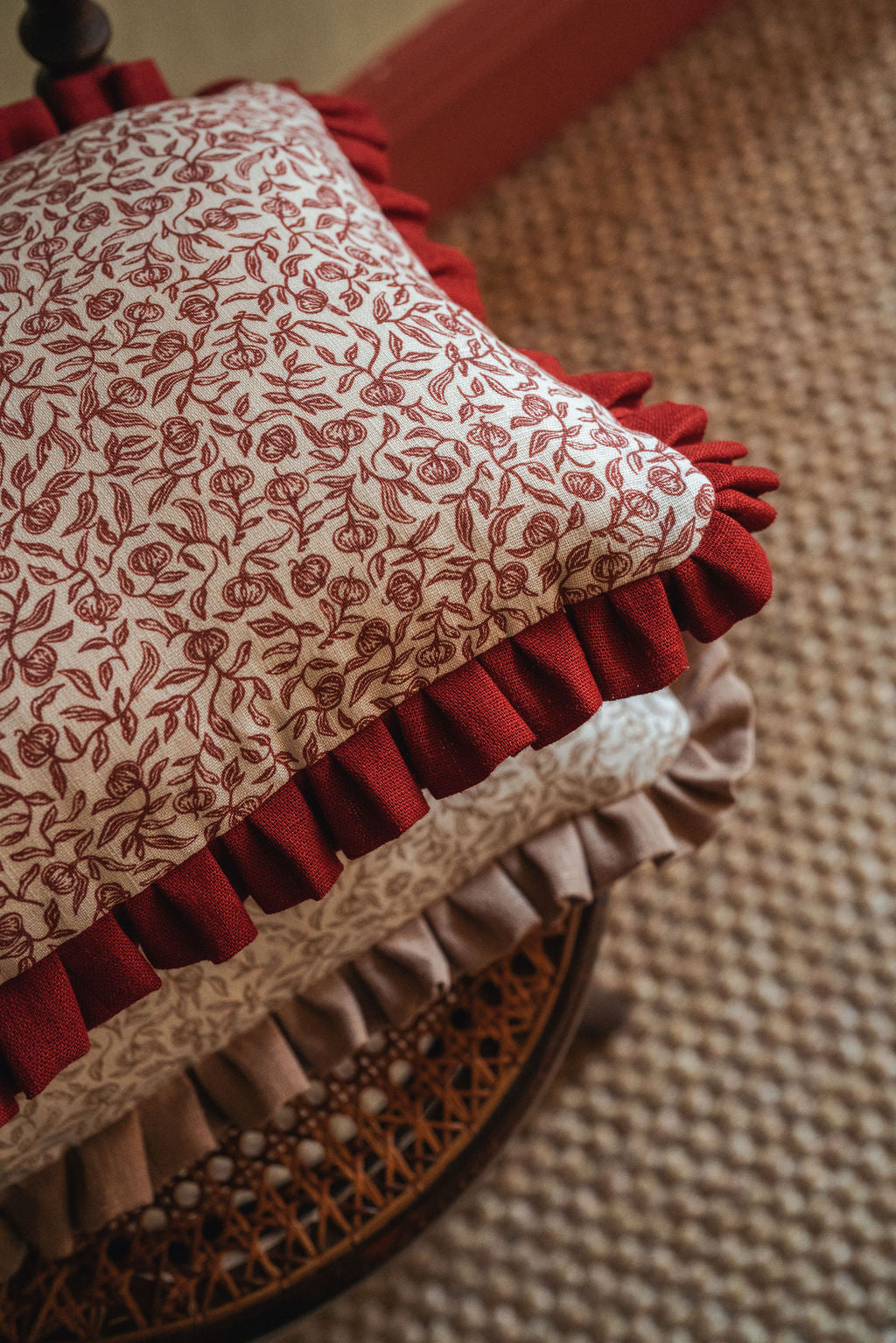 Pomegranate Dual Use Printed Linen Marsala/Oyster