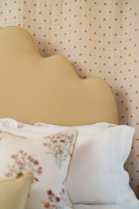 Kokoshnik Printed Voile Linen Old Gold/Oyster