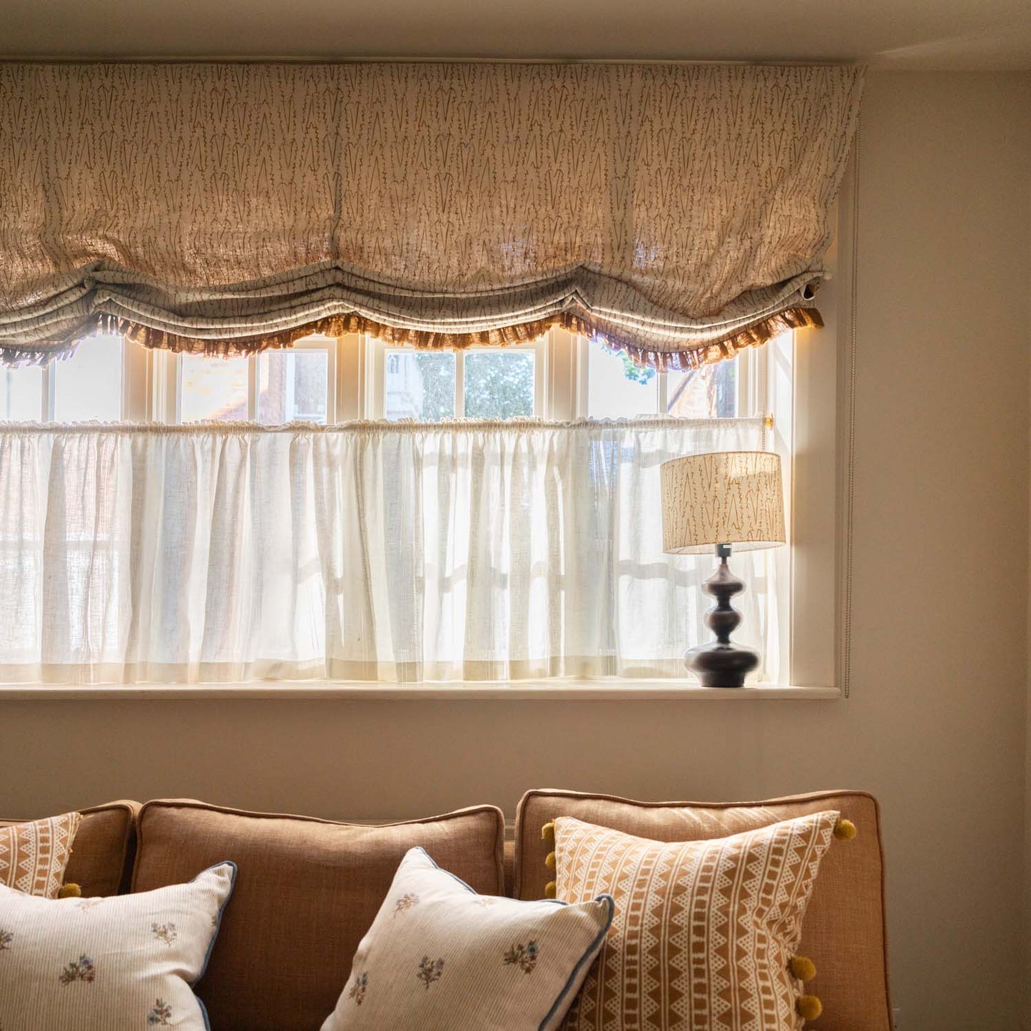 Serrata Dual Use Printed Linen Oyster/Old Gold