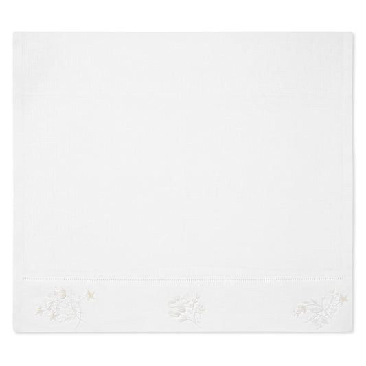 Field Flower Hand Towel in Pure White with Blanc Broderie