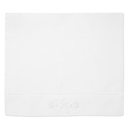 Field Flower Hand Towel in Pure White with Broderie Anglaise