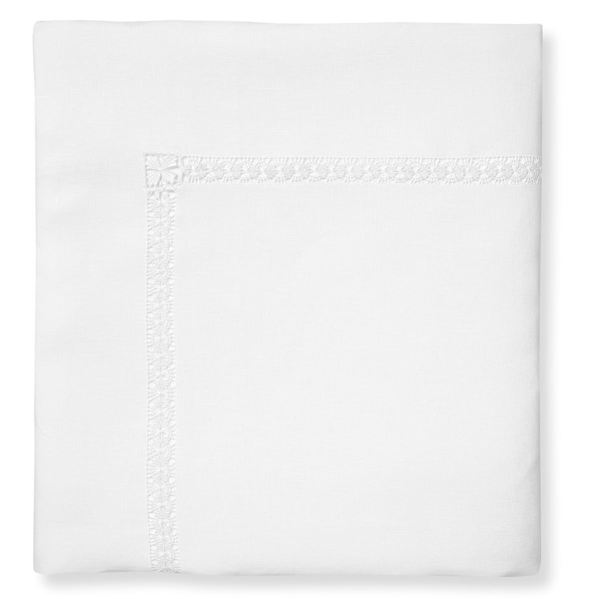 Eugenie Duvet Cover in Pure White with Ajoure