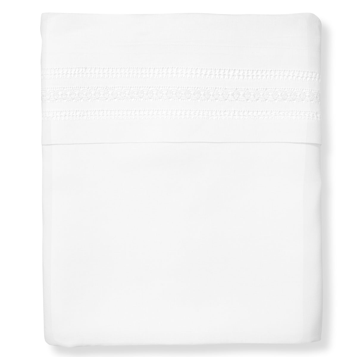Eugenie Top Sheet in Pure White with Ajoure