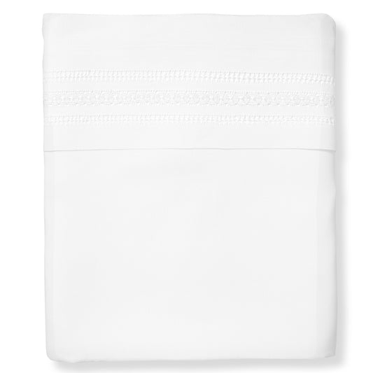 Eugenie Top Sheet in Pure White with Ajoure