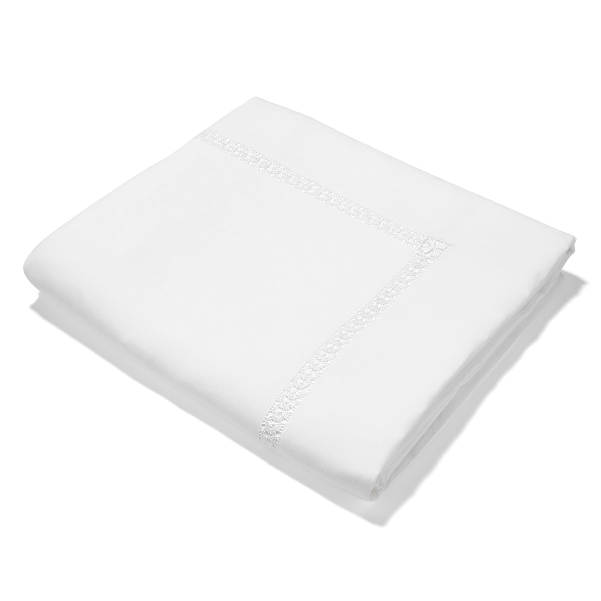 Eugenie Duvet Cover in Pure White with Ajoure