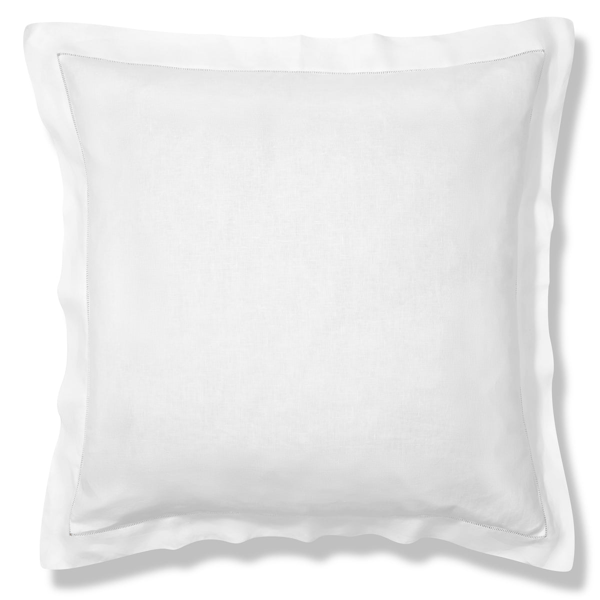 Theodora Oxford Pillowcase in Pure White with Ajoure