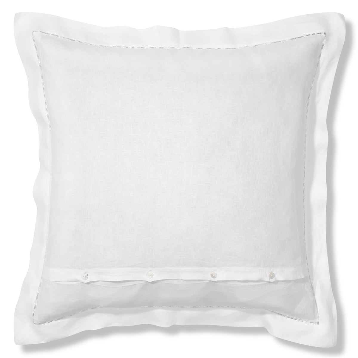 Theodora Oxford Pillowcase in Pure White with Ajoure