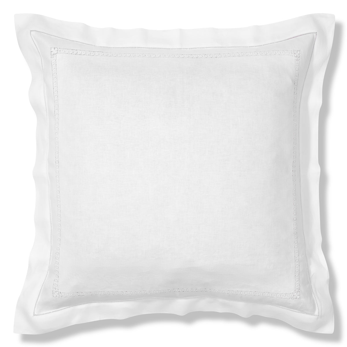 Eugenie Oxford Pillowcase in Pure White with Ajoure