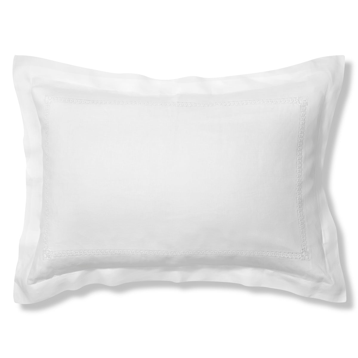 Eugenie Oxford Pillowcase in Pure White with Ajoure