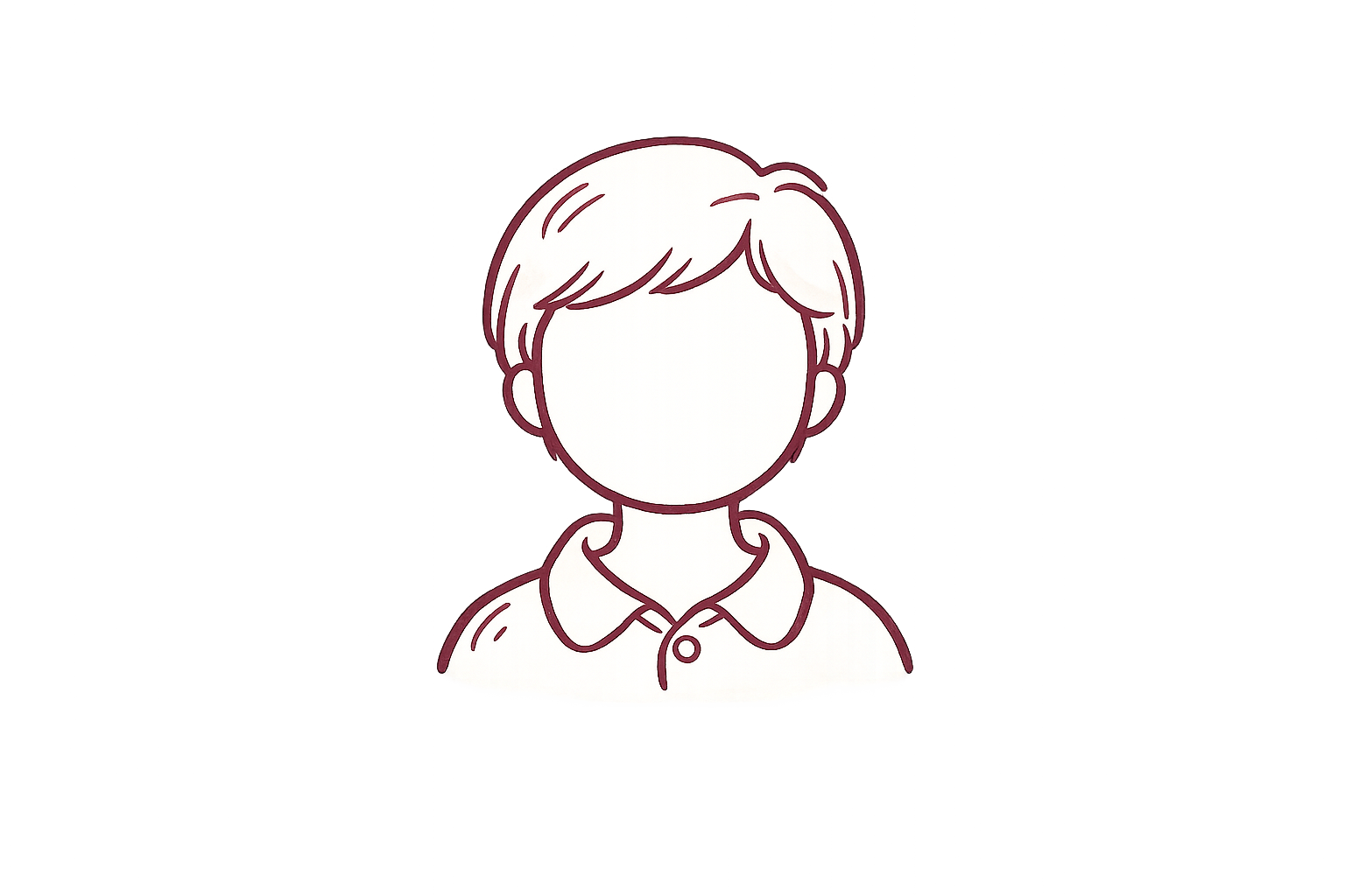 Outline of a person wearing a shirt on a white background