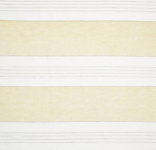 Sample - Broad Stripe Linen (Horizontal stripes) Primrose/White