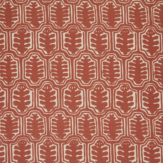 Paper-Backed Inuit Printed Linen Wallcovering Rust/Natural