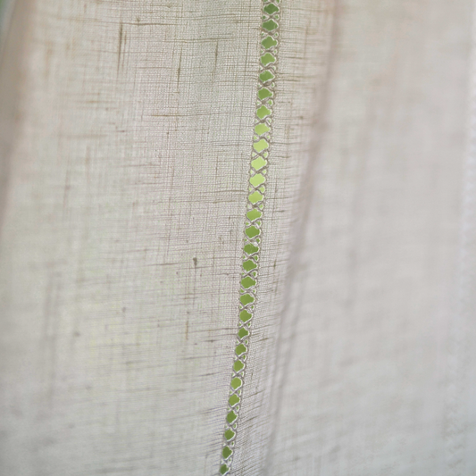 Drawn Thread - Cross Stitch Rows Ivory White