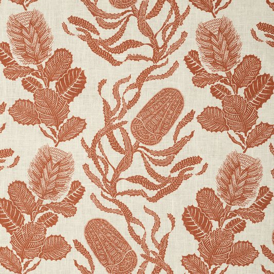 Cape Botanical Dual Use Printed Linen Terracotta/Oyster