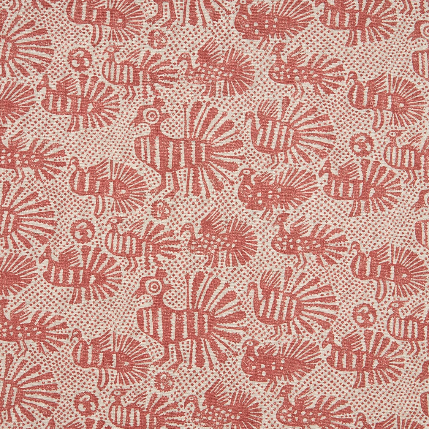 Sample - Sirin Dual Use Printed Linen Terracotta/Natural