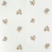 Paper-Backed Flax & Field Posy Printed Voile Linen Wallcovering Multi/Ivory White