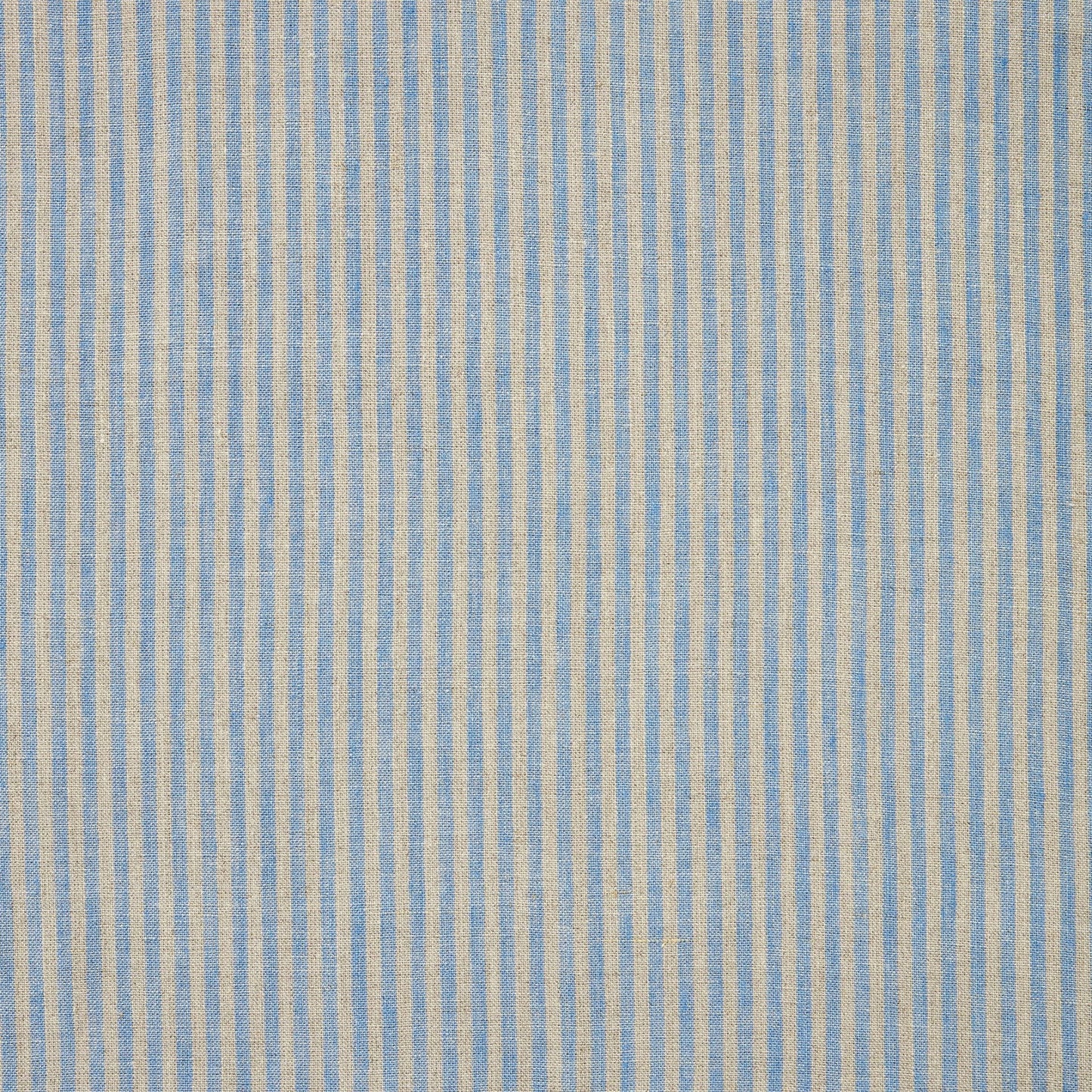 Sample - Narrow Stripe Linen Cornflower Blue/Natural