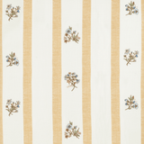 Flax & Field Posy Stripe Dual Use Printed Linen Ochre/Pale Oyster