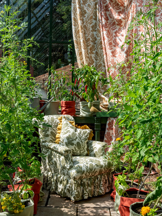 Cape Botanical Dual Use Printed Linen Botanical Green/Oyster