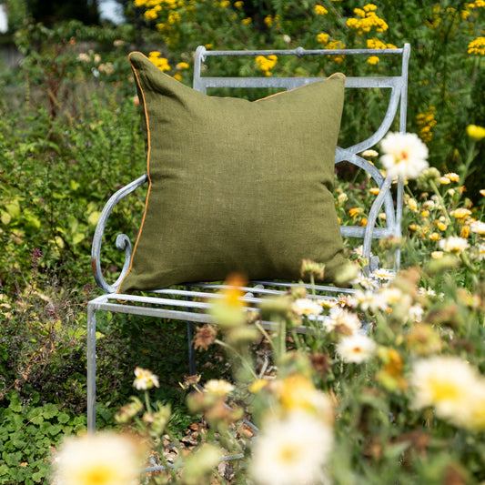 Light Weight Plain Linen Botanical Green