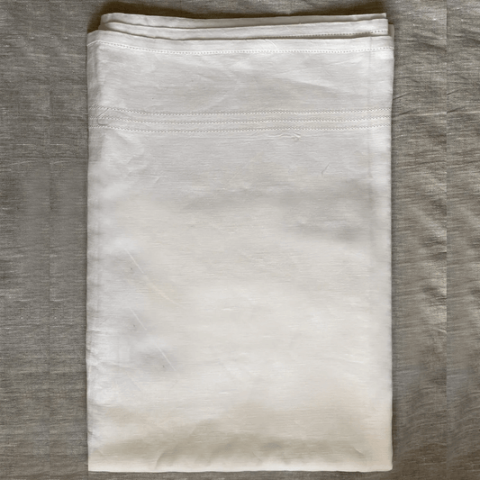 Hemstitch Tablecloth Ivory White