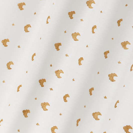 Kokoshnik Printed Voile Linen Old Gold/Oyster