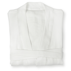 Liège Robe in Ivory White Waffle with White Hemstitch