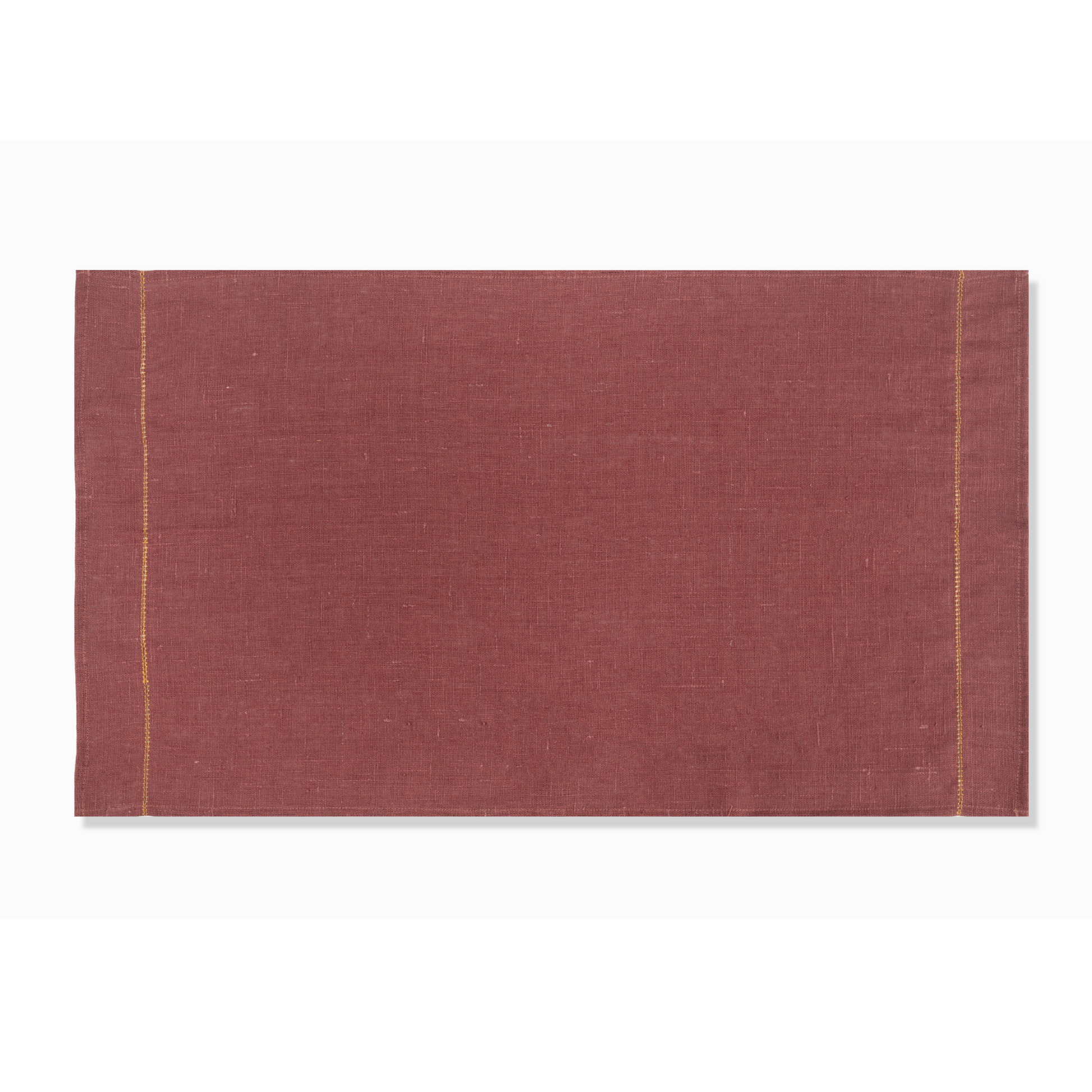 Marsala hand towel with ochre hemstitch