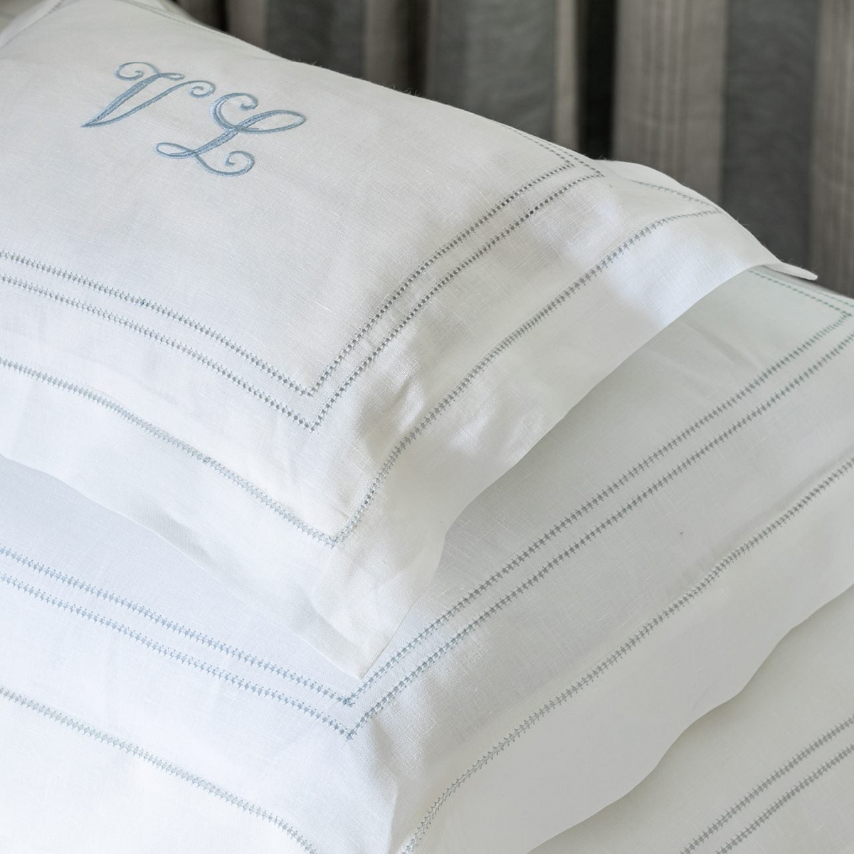 Pillowcase Hemstitch Deep Parma Grey