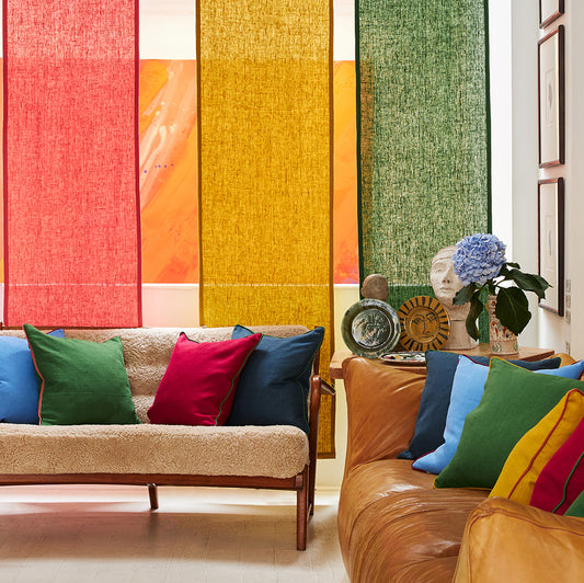 Volga Linen - Coloured Trim Cushions