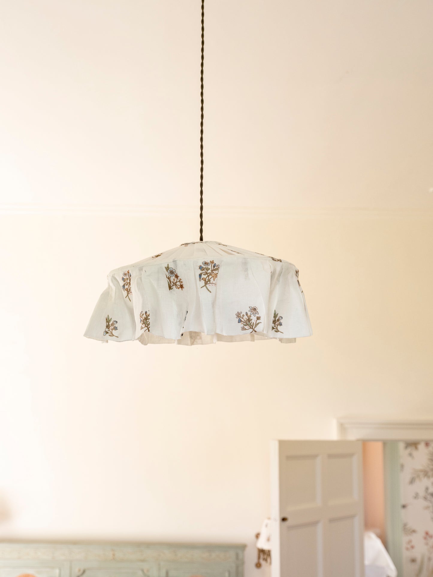 Flax & Field Posy Printed Voile Linen Multi/Ivory White